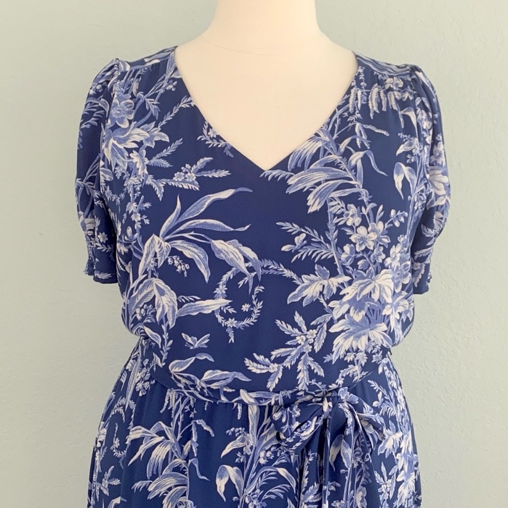 Talbots Etched Toile Belted Smocked Dress - Picture 4 of 12